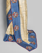 HANDPRINTED TUSSAR CROSS STITCH WORK SAREE