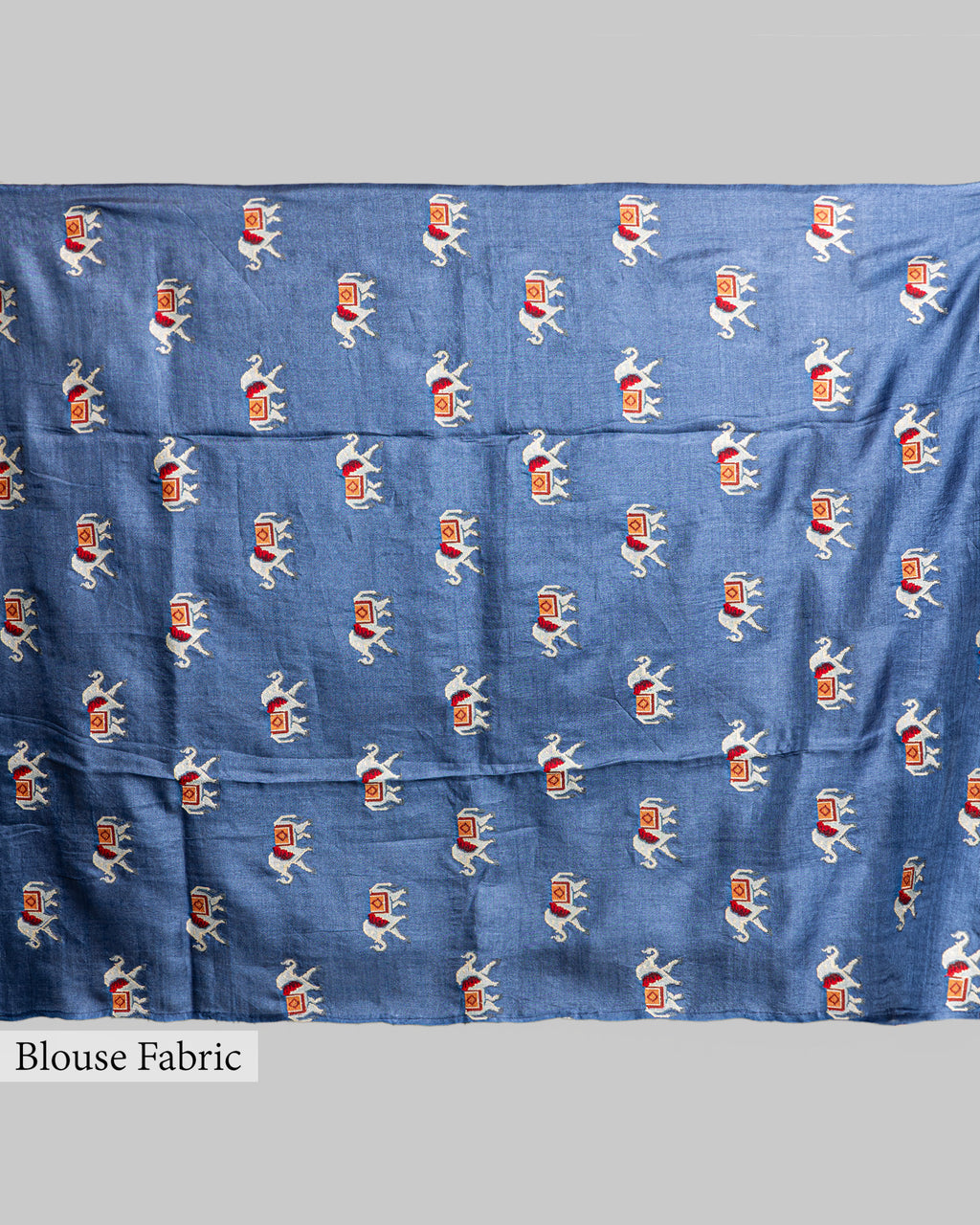 HANDPRINTED TUSSAR CROSS STITCH WORK SAREE