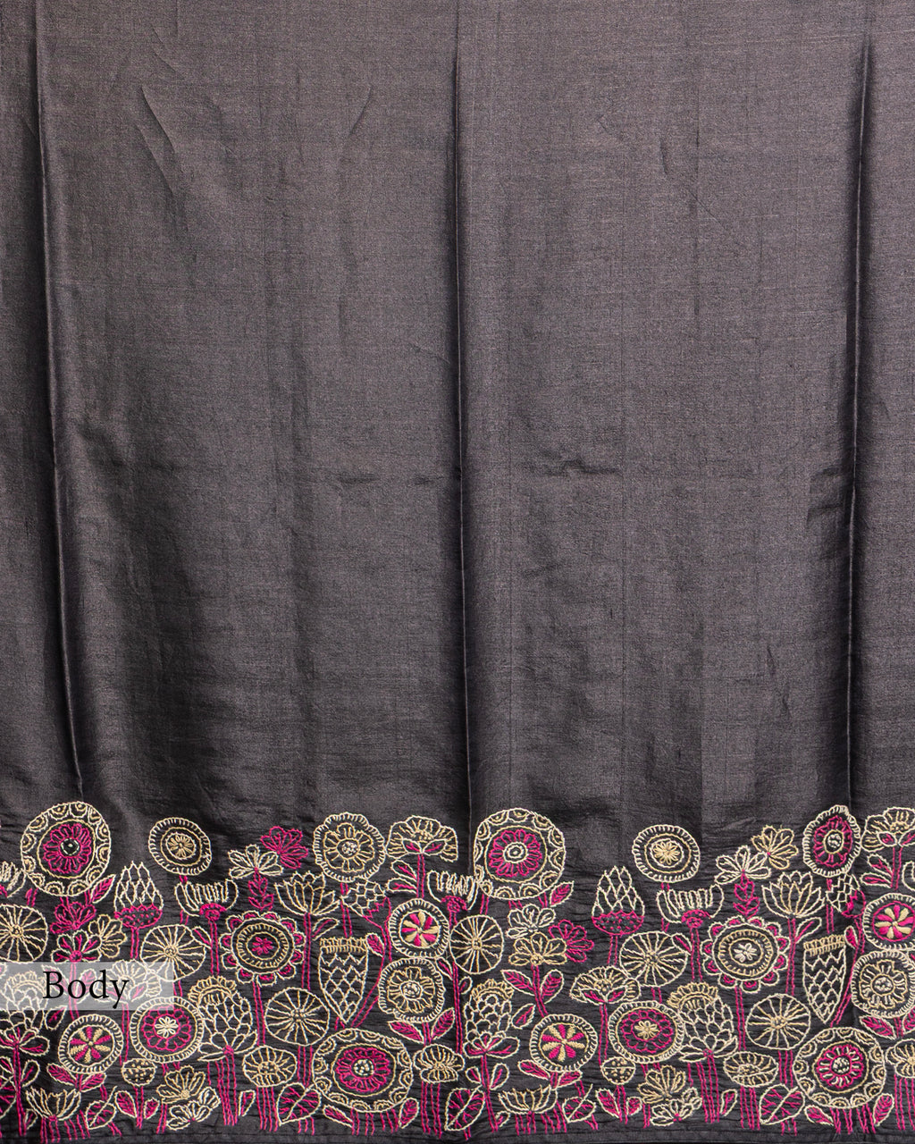 DUAL COLOR TUSSAR SILK SHIBORI PRINTED SAREE