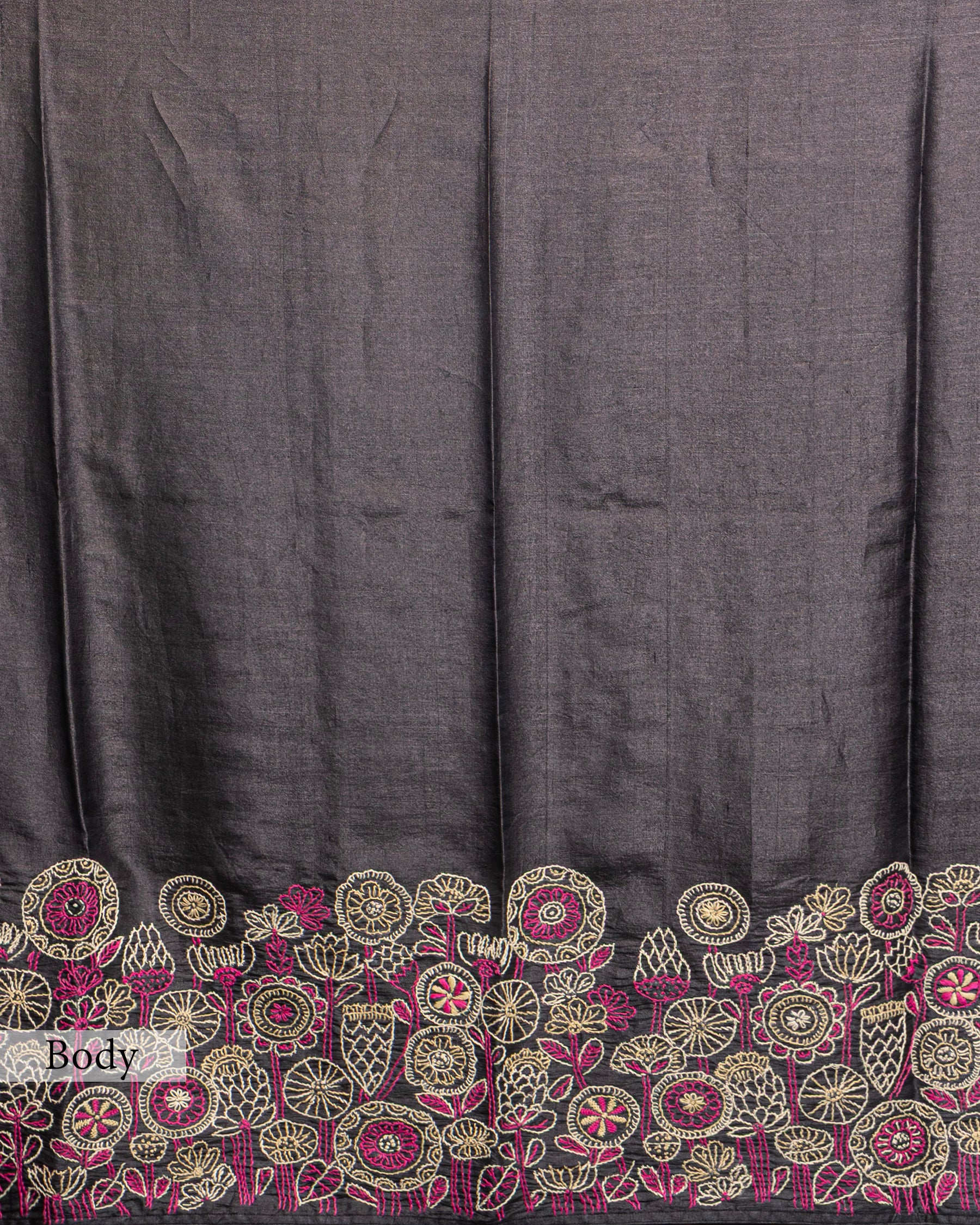DUAL COLOR TUSSAR SILK SHIBORI PRINTED SAREE