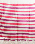 MULTICOLOR STRIPED SCALLOP BORDER SAREE
