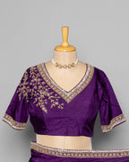 PURPLE TUSSAR SILK SAREE WITH BANARASI MOTIFS