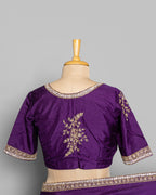 PURPLE TUSSAR SILK SAREE WITH BANARASI MOTIFS