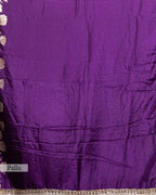 PURPLE TUSSAR SILK SAREE WITH BANARASI MOTIFS