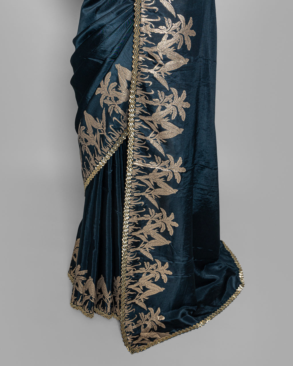 BLUE TUSSAR SAREE WITH BANARASI WOVEN MOTIFS