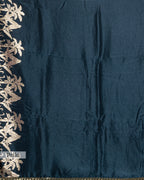 BLUE TUSSAR SAREE WITH BANARASI WOVEN MOTIFS