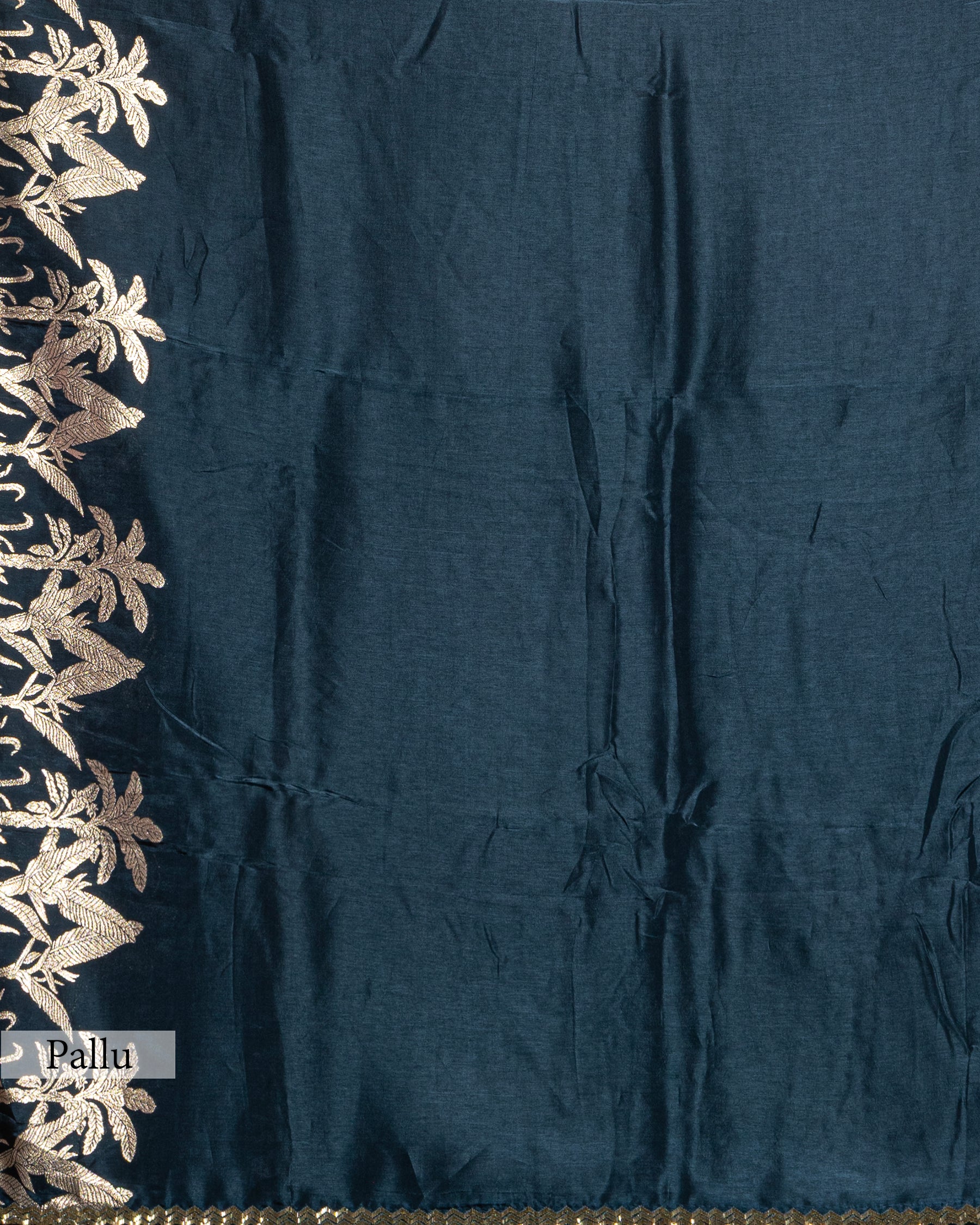 BLUE TUSSAR SAREE WITH BANARASI WOVEN MOTIFS
