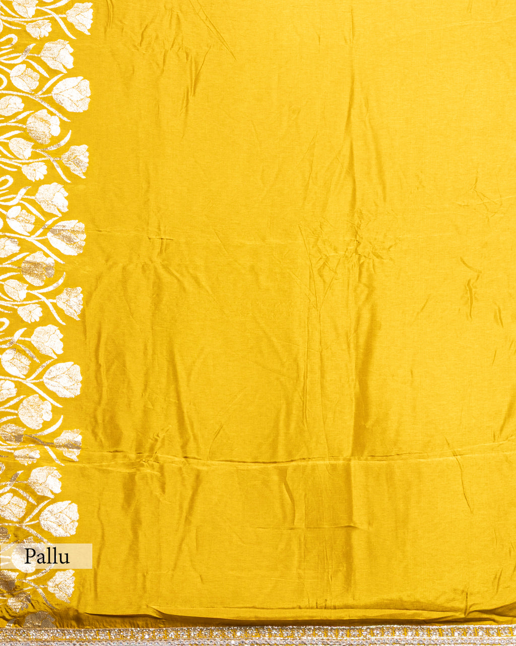 GOLDEN MUSTARD TUSSAR SAREE WITH BANARASI MOTIFS