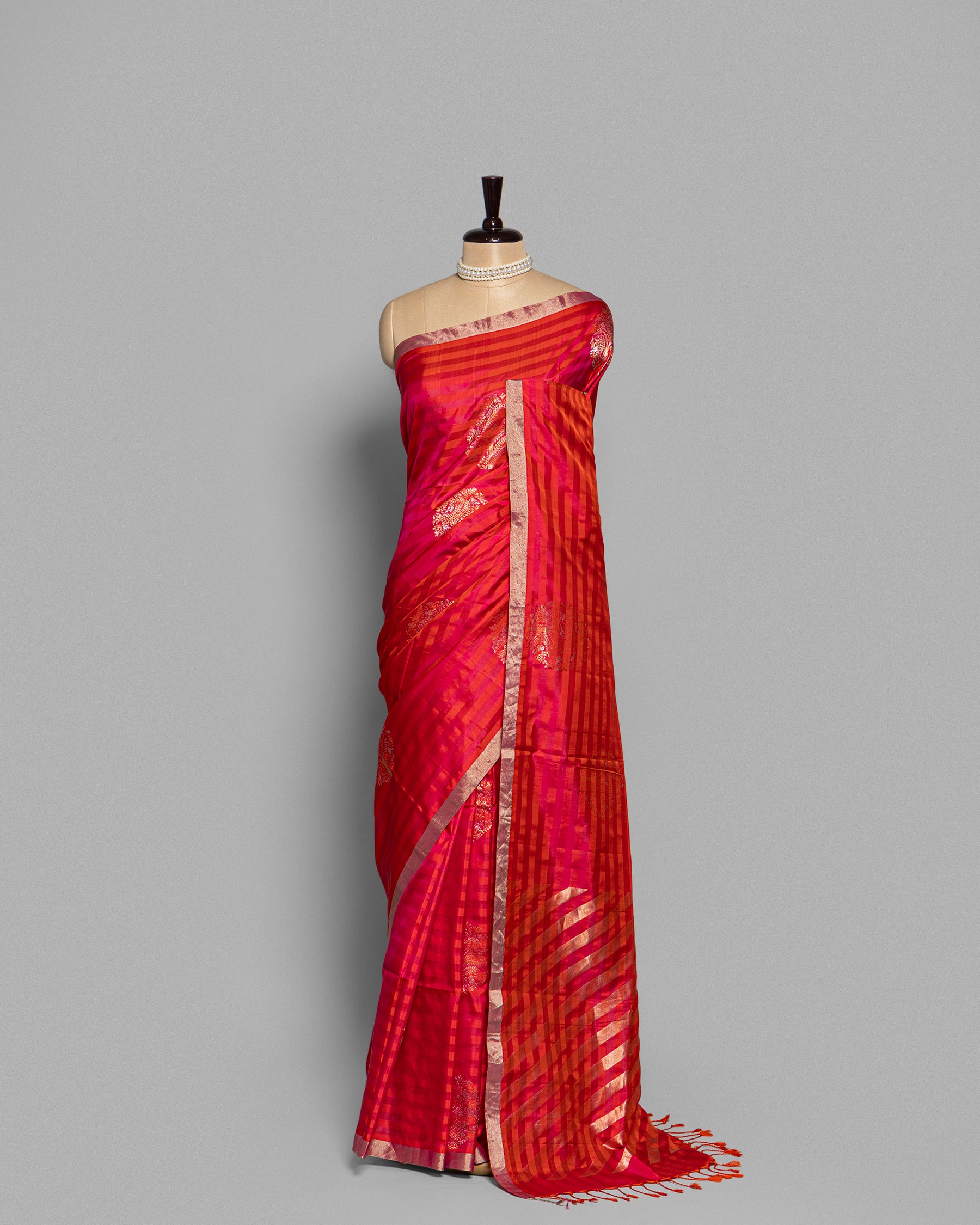 DUAL-TONE SOFT KATAN SILK SAREE WITH LEHERIYA PALLU