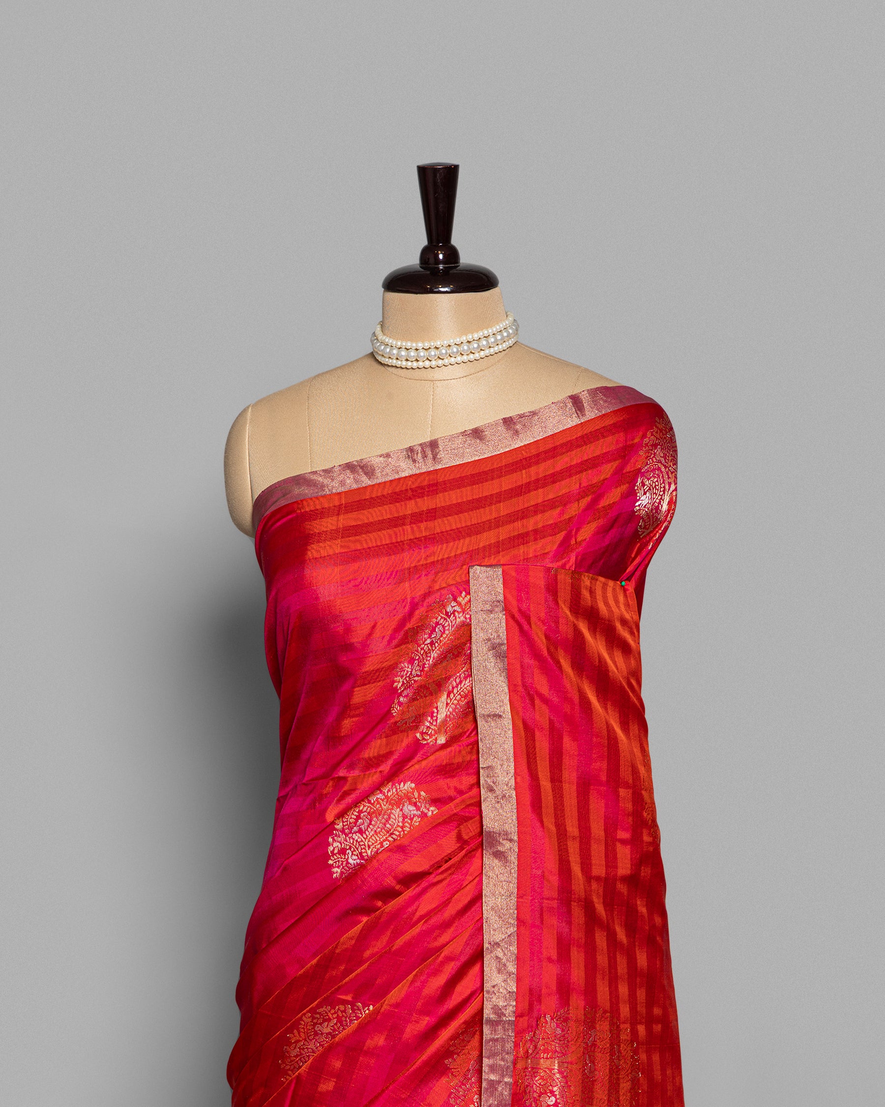 DUAL-TONE SOFT KATAN SILK SAREE WITH LEHERIYA PALLU