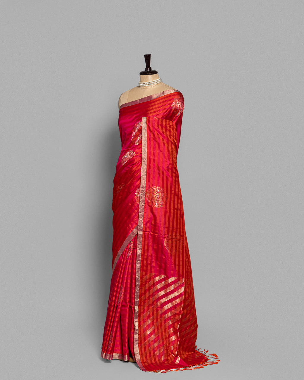 DUAL-TONE SOFT KATAN SILK SAREE WITH LEHERIYA PALLU