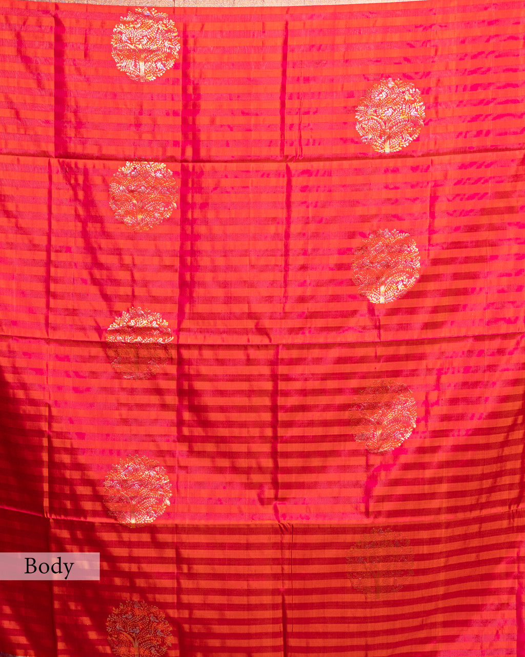DUAL-TONE SOFT KATAN SILK SAREE WITH LEHERIYA PALLU