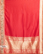 RED TUSSAR ZARI WOVEN GEORGETTE SAREE