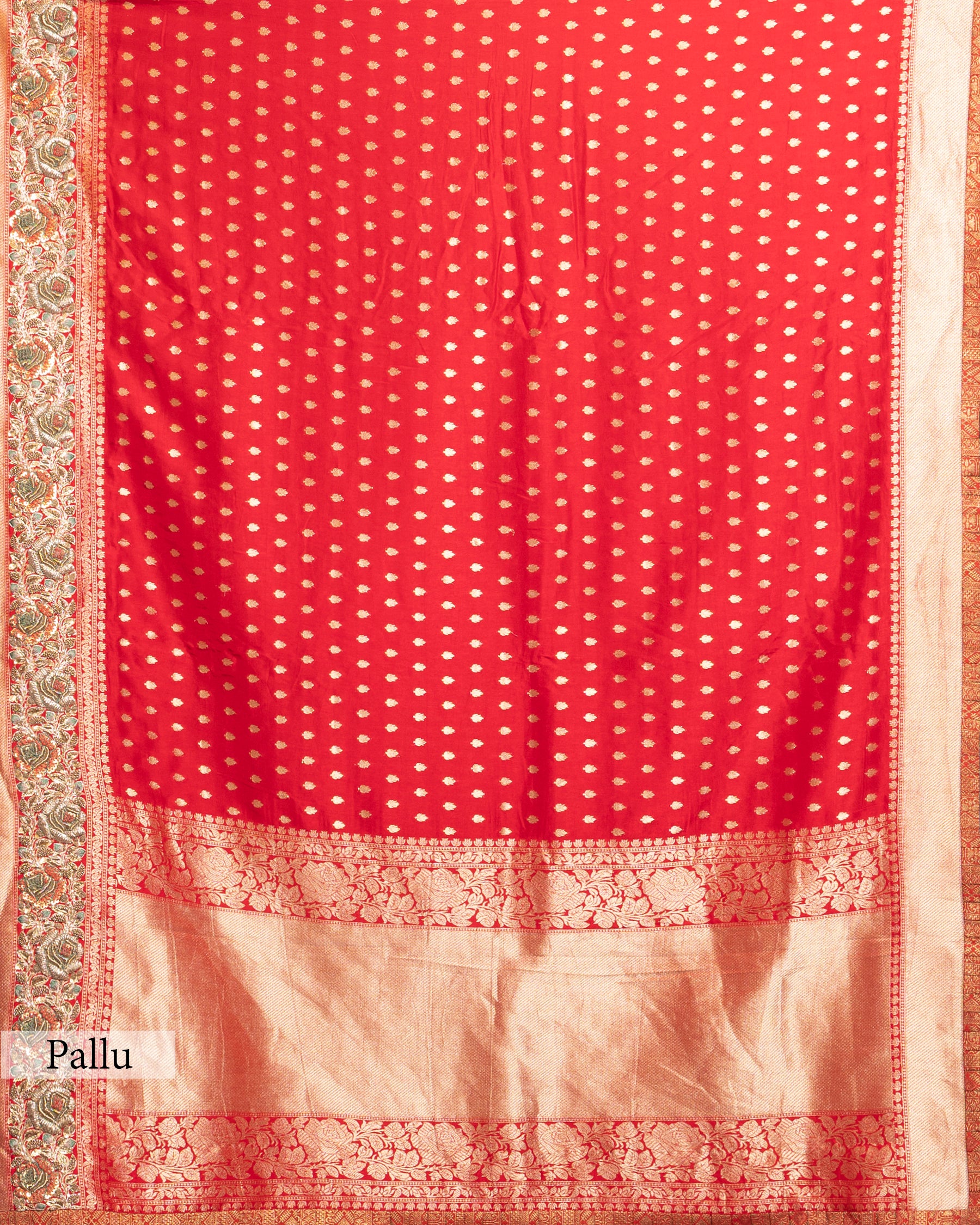 RED TUSSAR ZARI WOVEN GEORGETTE SAREE