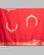RED TUSSAR ZARI WOVEN GEORGETTE SAREE