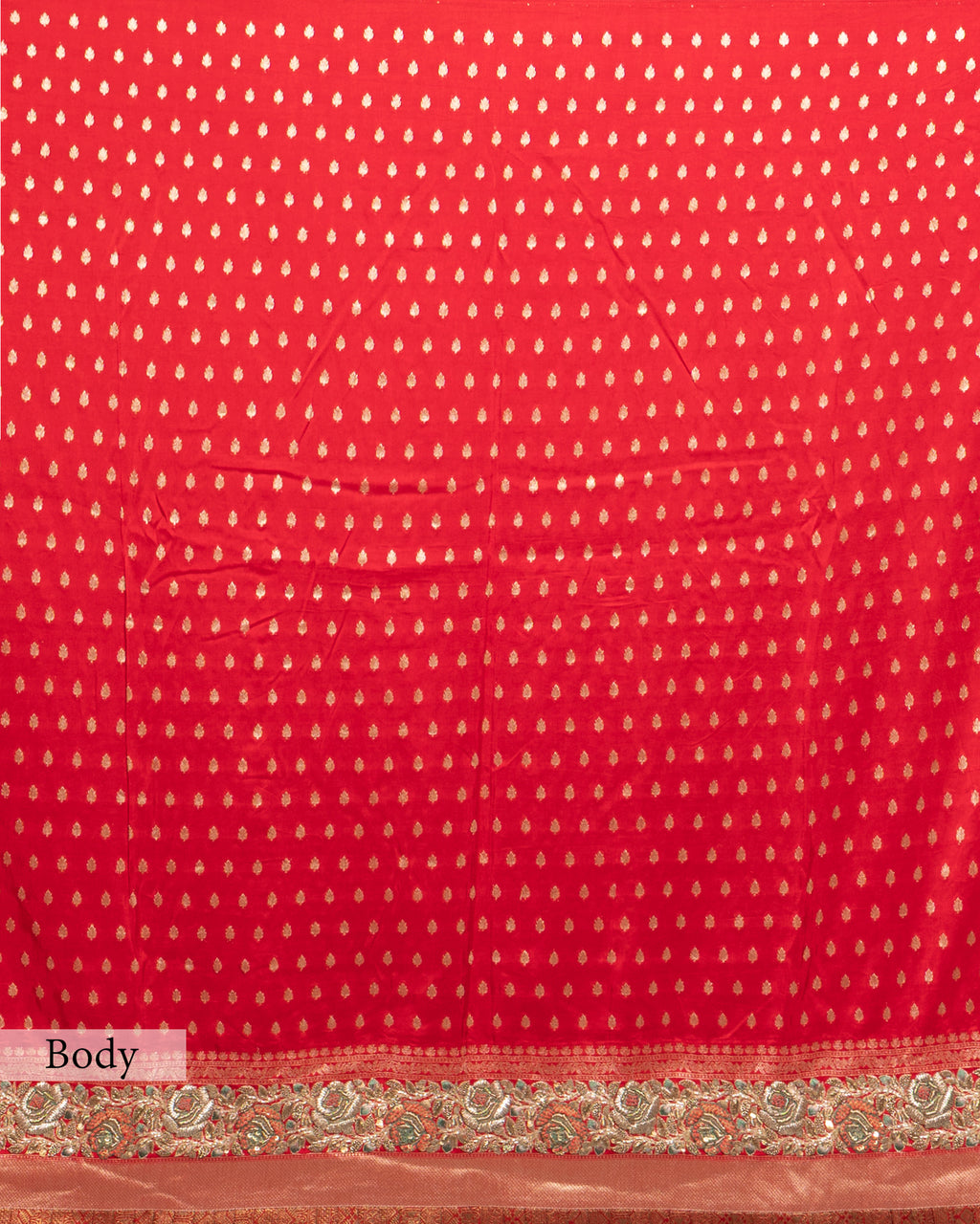 RED TUSSAR ZARI WOVEN GEORGETTE SAREE