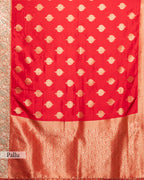 BRIGHT RED TUSSAR GEORGETTE SAREE