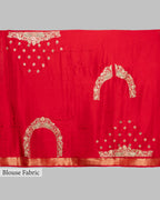 BRIGHT RED TUSSAR GEORGETTE SAREE