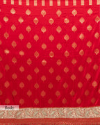 BRIGHT RED TUSSAR GEORGETTE SAREE
