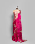PINK SILVER ZARDOZI WORK SOFT TISSUE SAREE