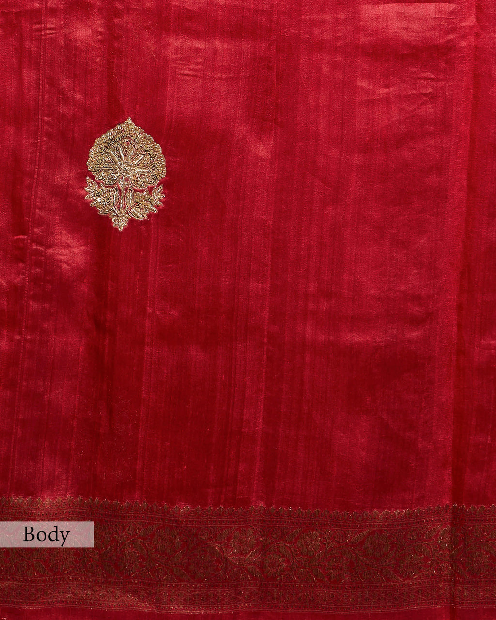 CRIMSON RED TUSSAR SILK SAREE