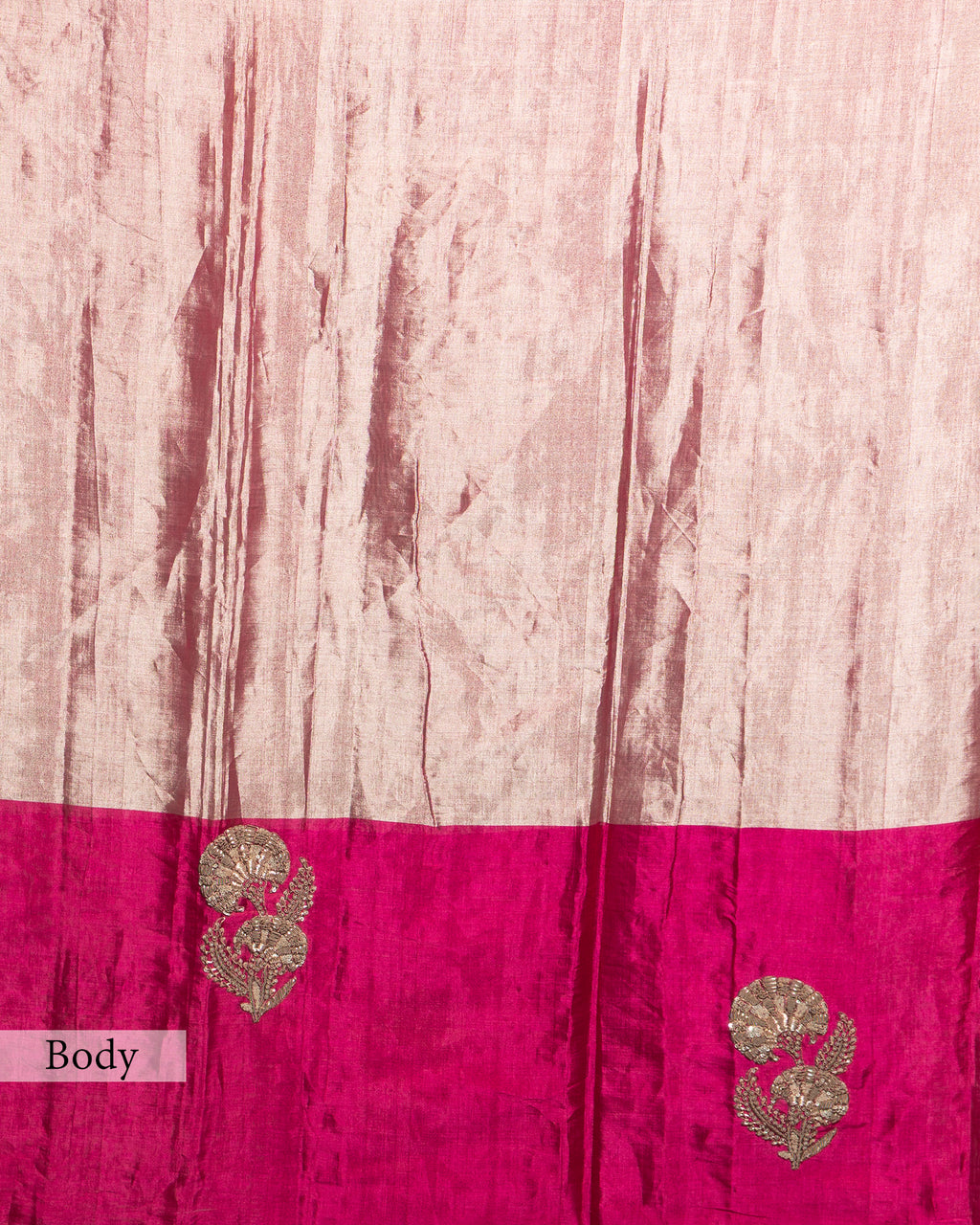 PINK SILVER ZARDOZI WORK SOFT TISSUE SAREE
