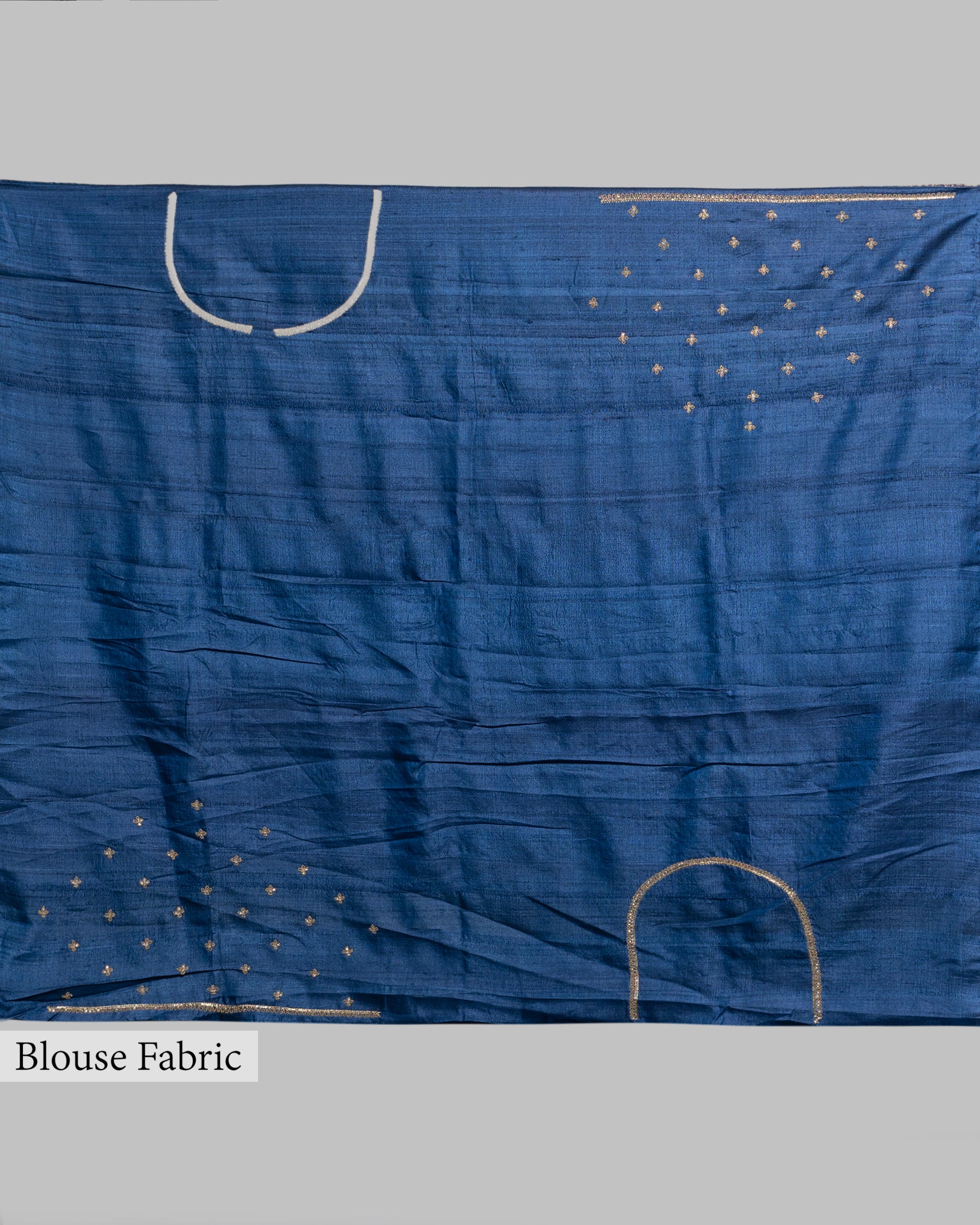 NAVY BLUE HANDLOOM TUSSAR SAREE WITH ZARDOZI EMBROIDERY