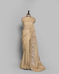 CHAMPAGNE IVORY TISSUE BANARASI  GEORGETTE SAREE