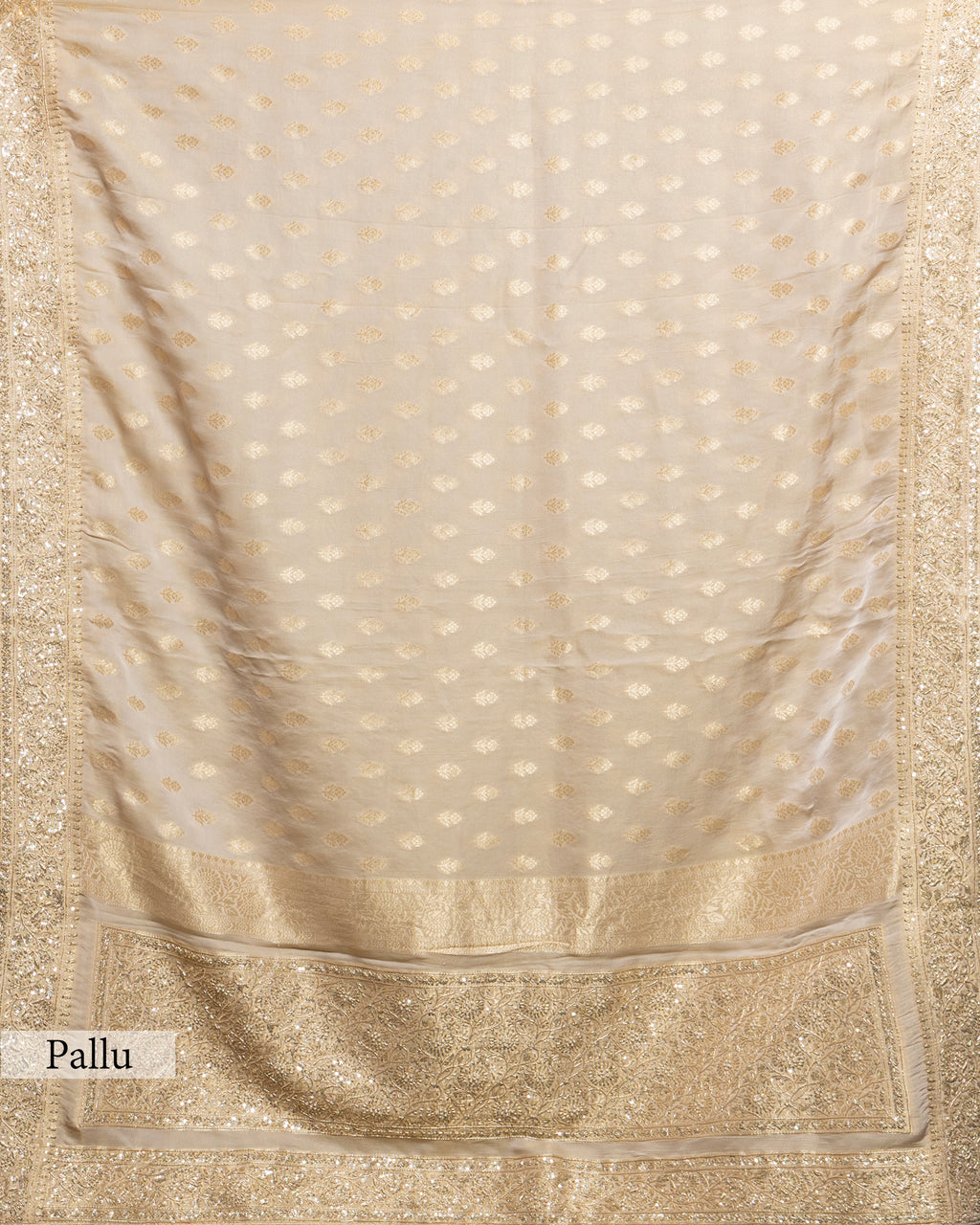 CHAMPAGNE IVORY TISSUE BANARASI  GEORGETTE SAREE