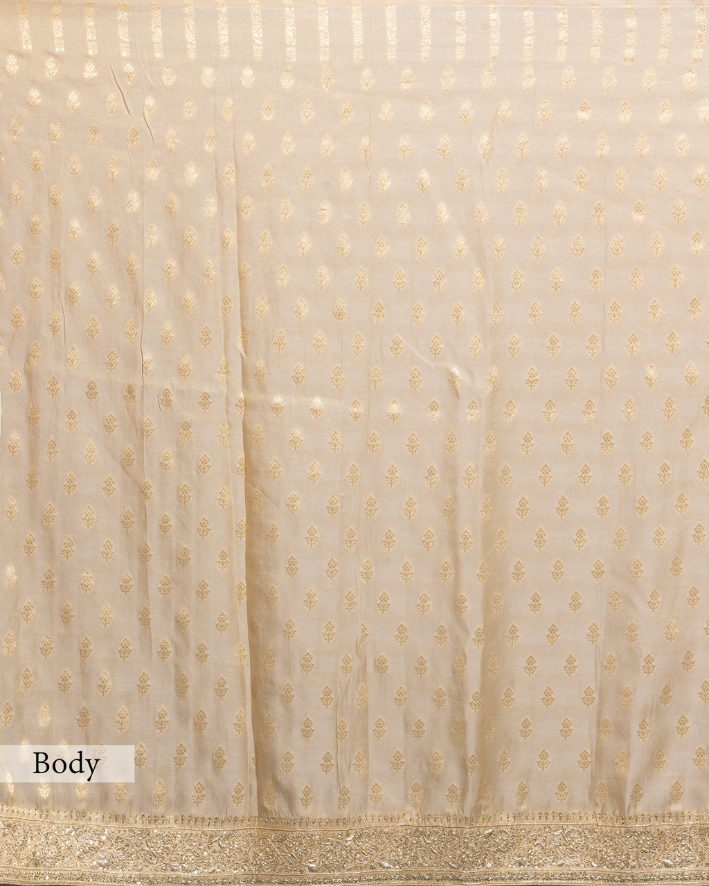 CHAMPAGNE IVORY TISSUE BANARASI  GEORGETTE SAREE