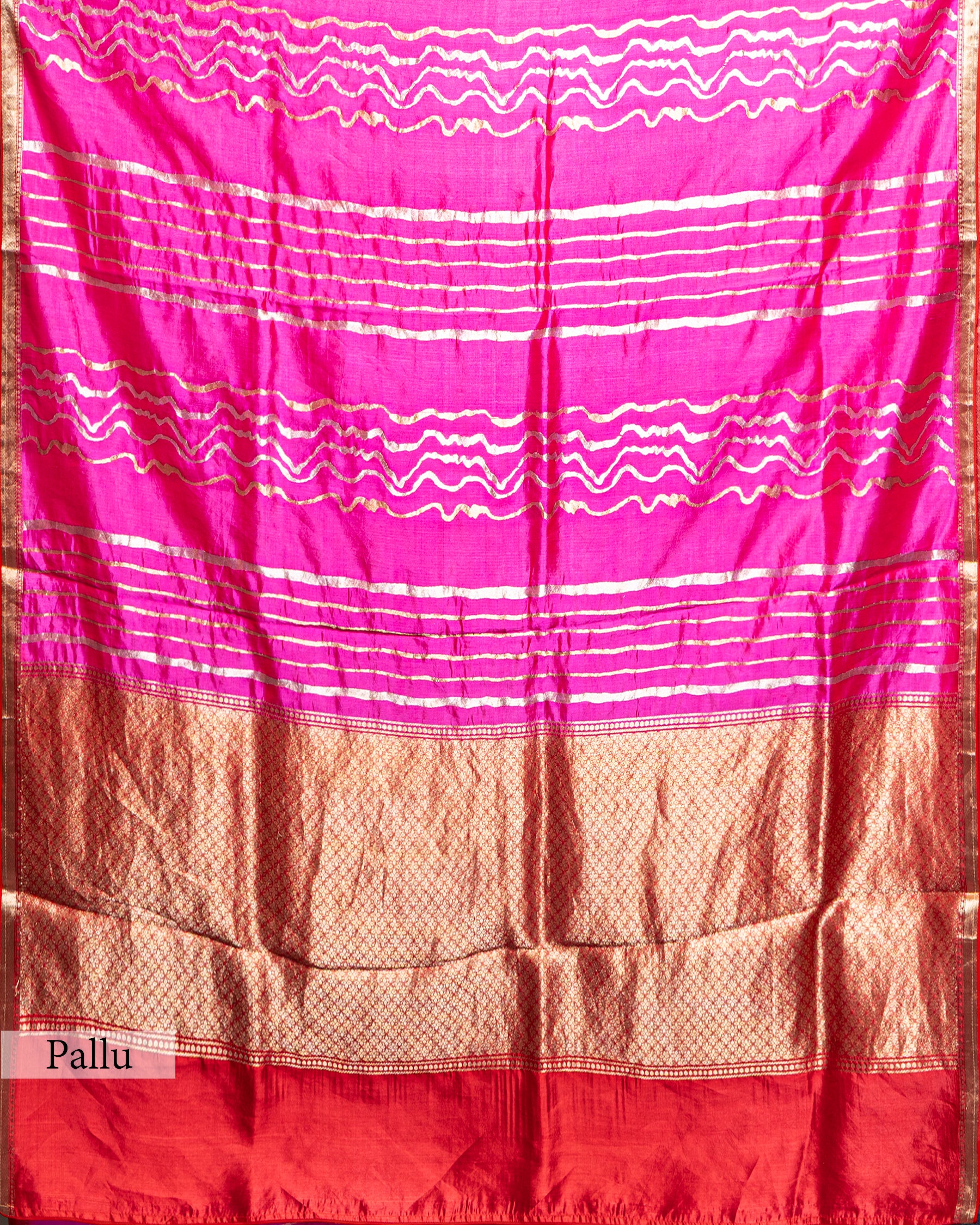 PINK GOLD SILVER ZARI WOVEN CHINIYA SILK SAREE