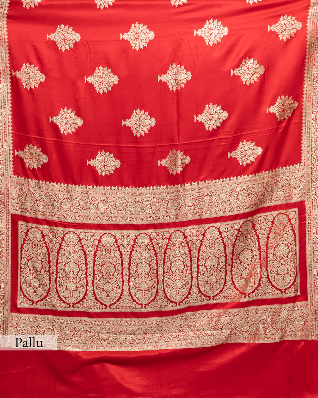 RED MASHRU BANARASI WOVEN SILK SAREE