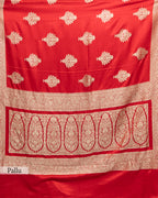 RED MASHRU BANARASI WOVEN SILK SAREE