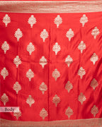RED MASHRU BANARASI WOVEN SILK SAREE