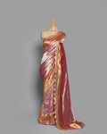 BLUSH PINK WITH ROSE GOLD FINISH TISSUE SAREE