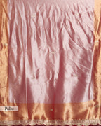 BLUSH PINK WITH ROSE GOLD FINISH TISSUE SAREE