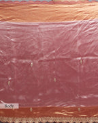 BLUSH PINK WITH ROSE GOLD FINISH TISSUE SAREE