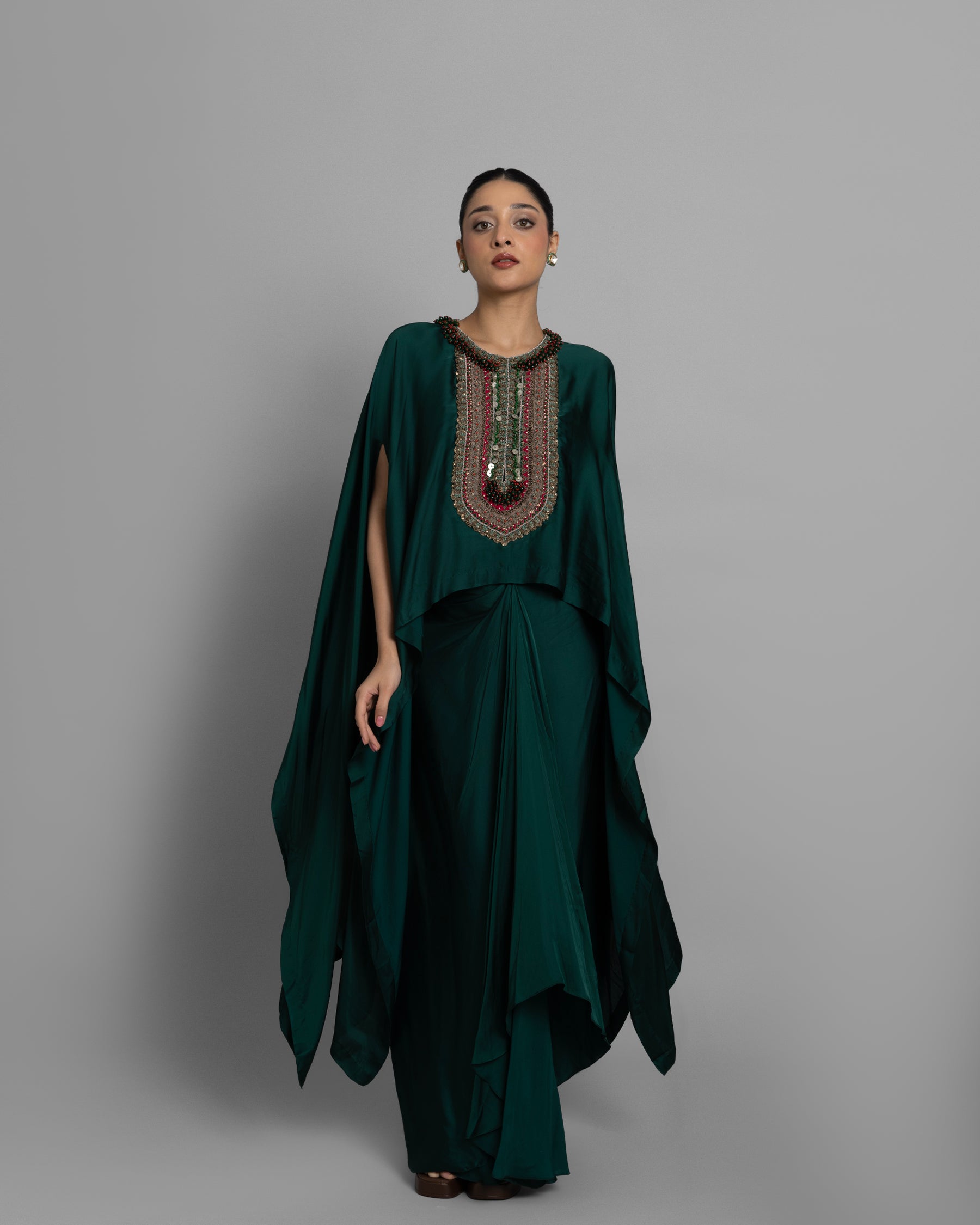 ANTIQUE ZARDOZI HIGH-LOW KAFTAN SET