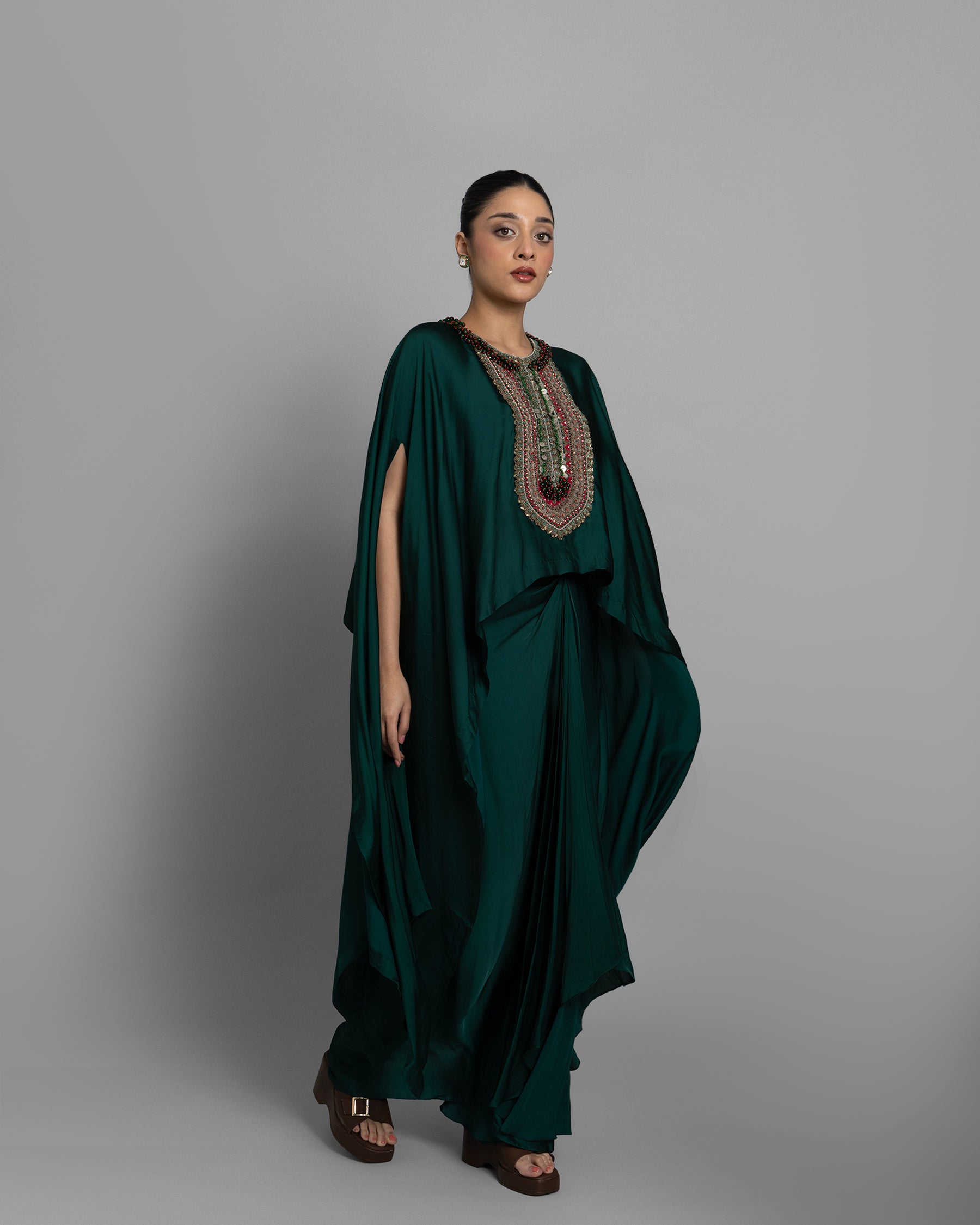 ANTIQUE ZARDOZI HIGH-LOW KAFTAN SET