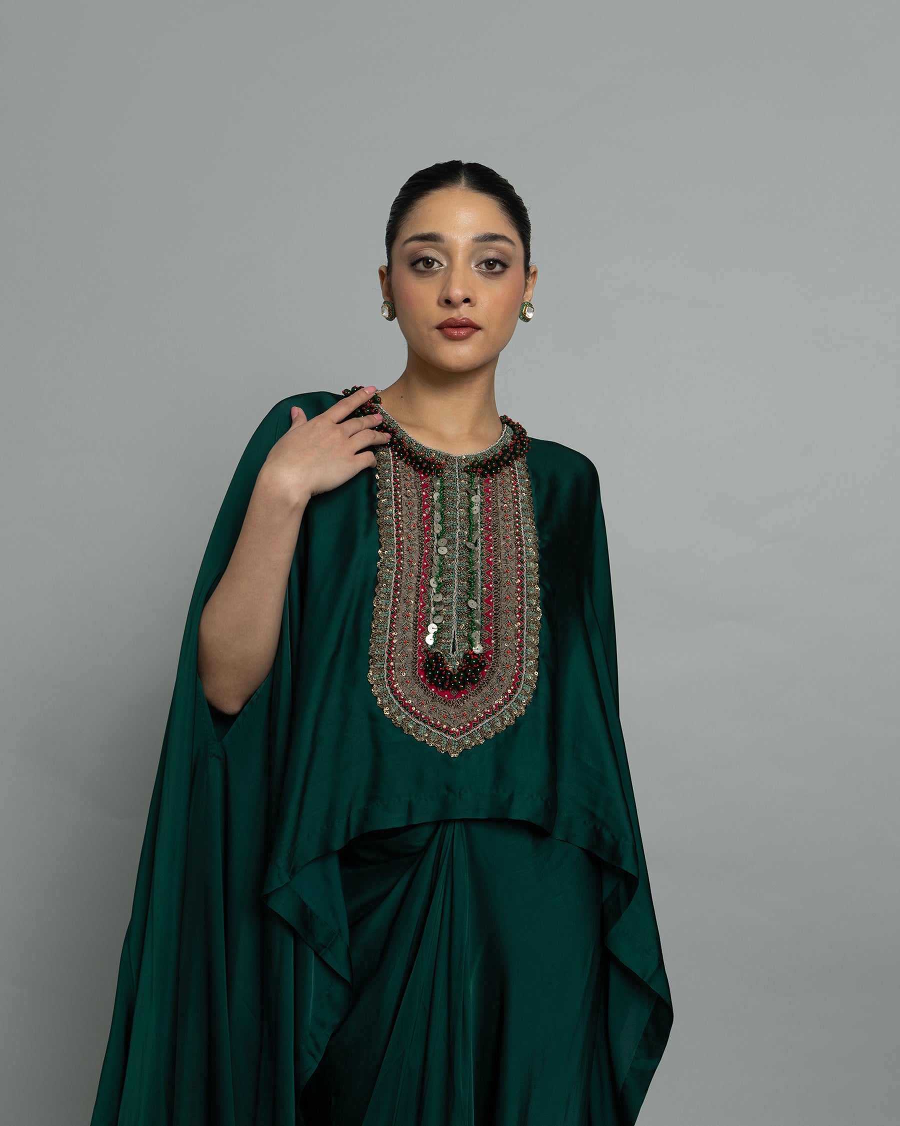 ANTIQUE ZARDOZI HIGH-LOW KAFTAN SET