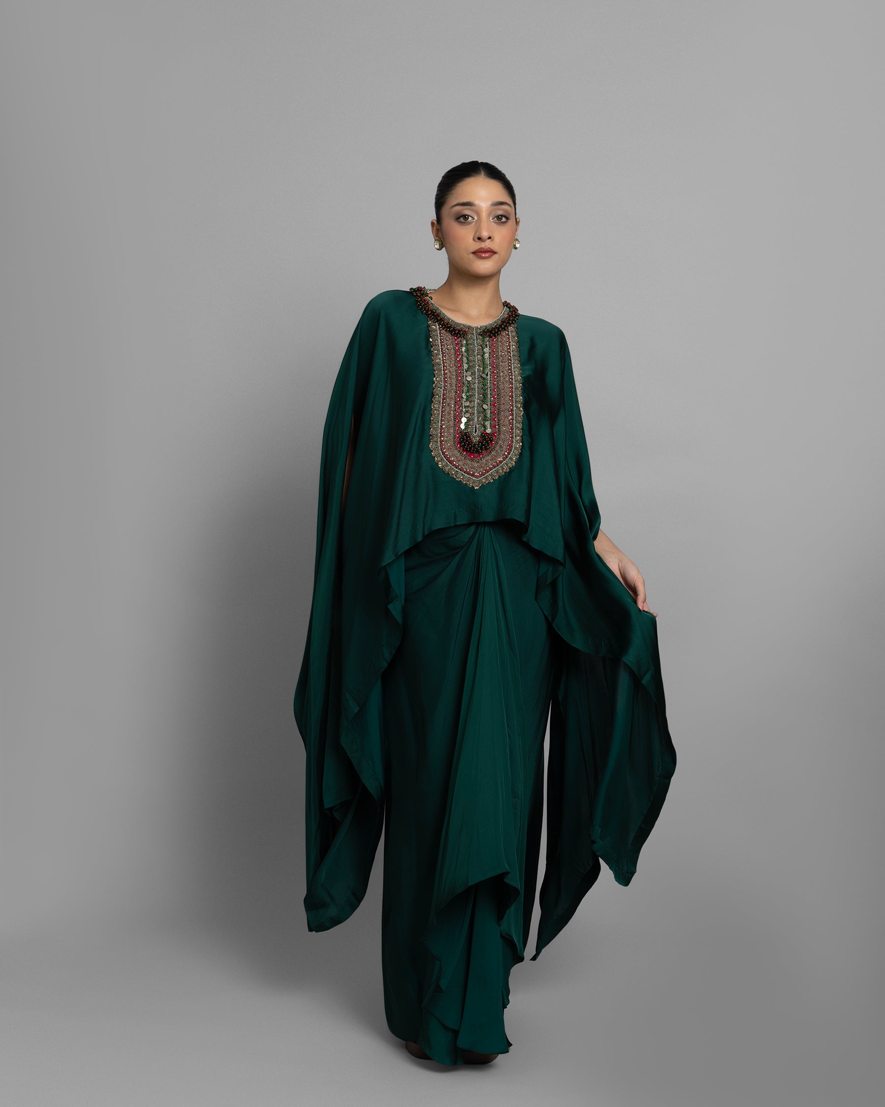 ANTIQUE ZARDOZI HIGH-LOW KAFTAN SET