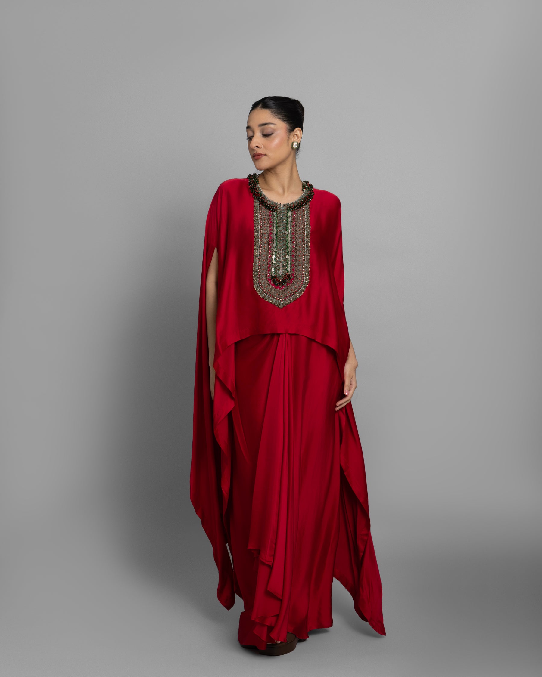 ANTIQUE ZARDOZI HIGH-LOW KAFTAN SET