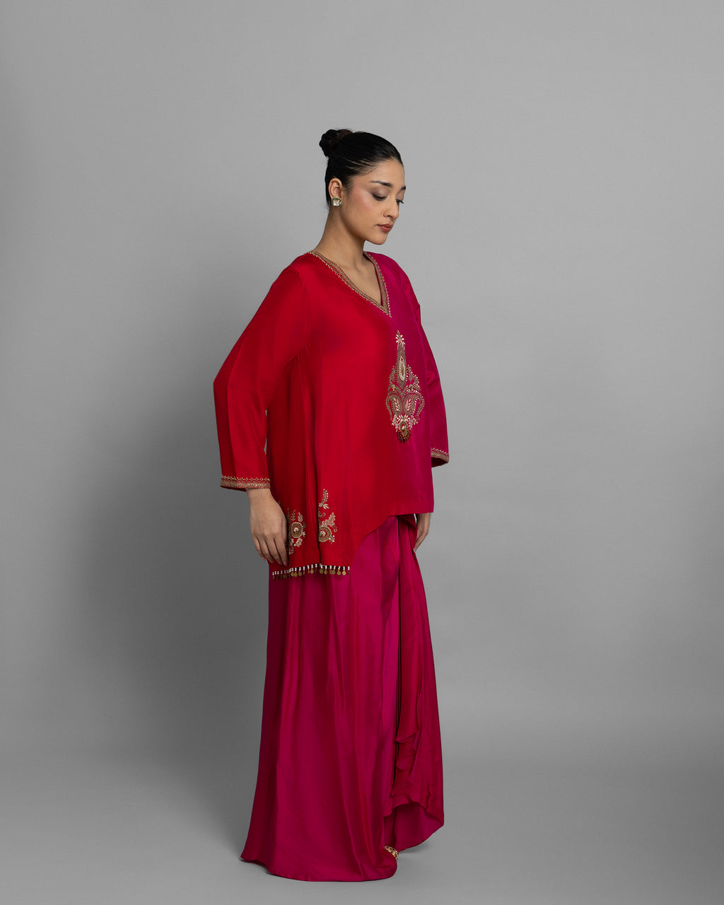 RANI PINK & CRIMSON OMBRE SET