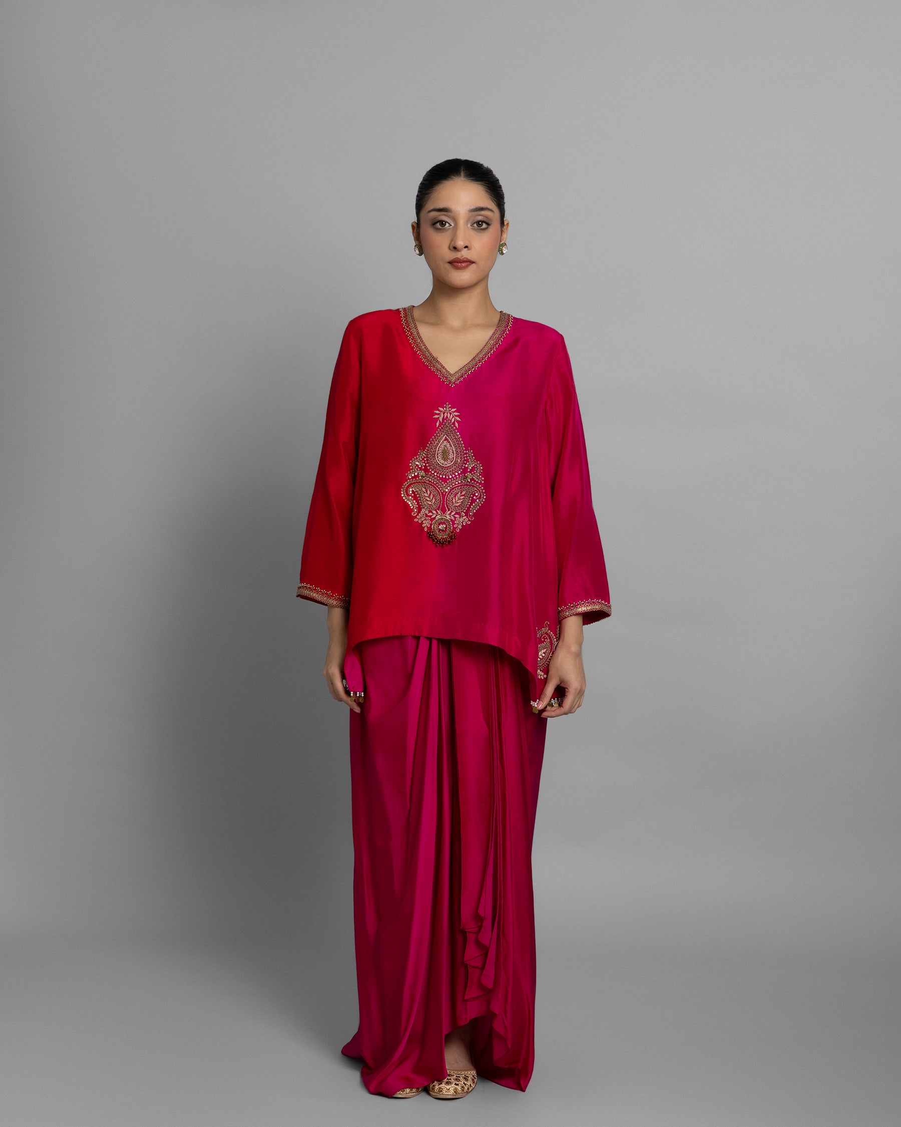 RANI PINK & CRIMSON OMBRE SET