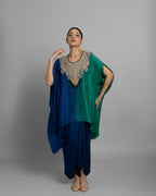 OCEANIC OMBRE KAFTAN & PLEATED SKIRT SET