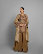 ANTIQUE GOLD TISSUE EMBROIDERED PALAZZO SET