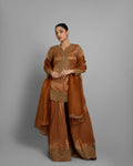 COPPER GOLD TISSUE EMBROIDERED PALAZZO SET
