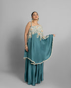 AQUA TEAL ONE-SHOULDER ENSEMBLE