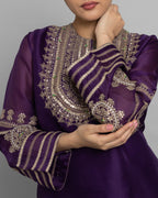 JAMUNI ORGANZA TUNIC & COWL SKIRT SET