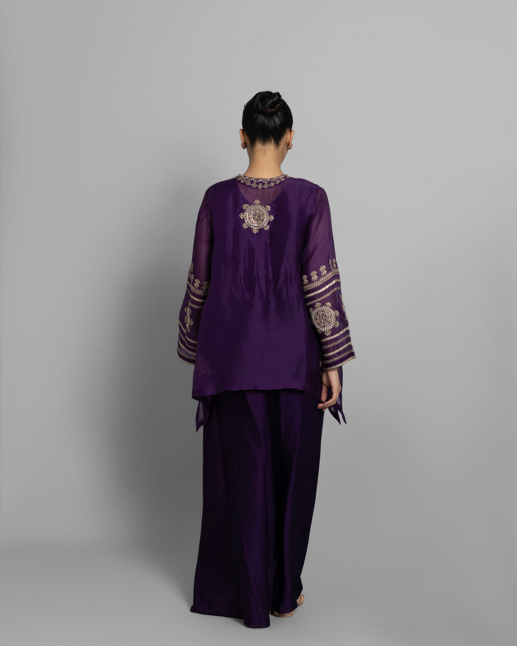 JAMUNI ORGANZA TUNIC & COWL SKIRT SET